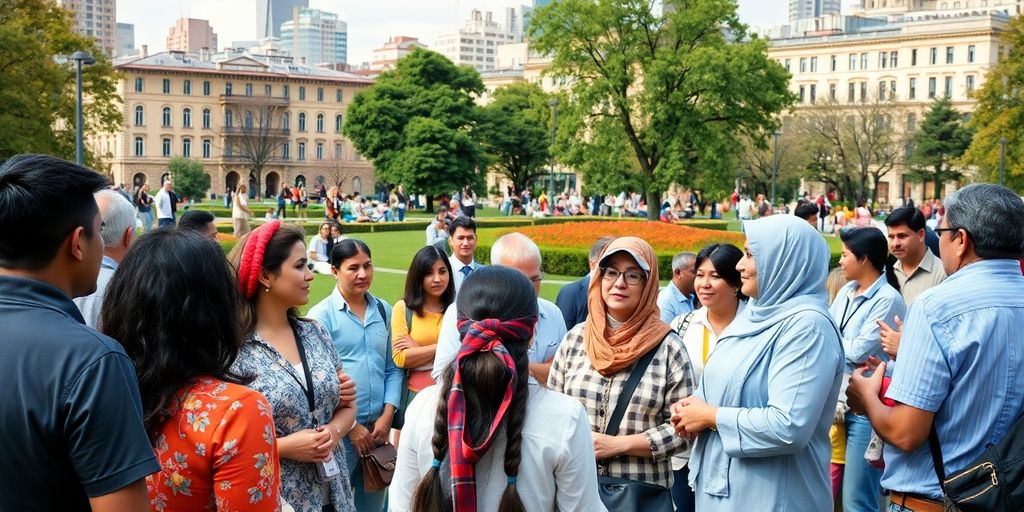 Interacțiune între comunități diverse în mediul urban.