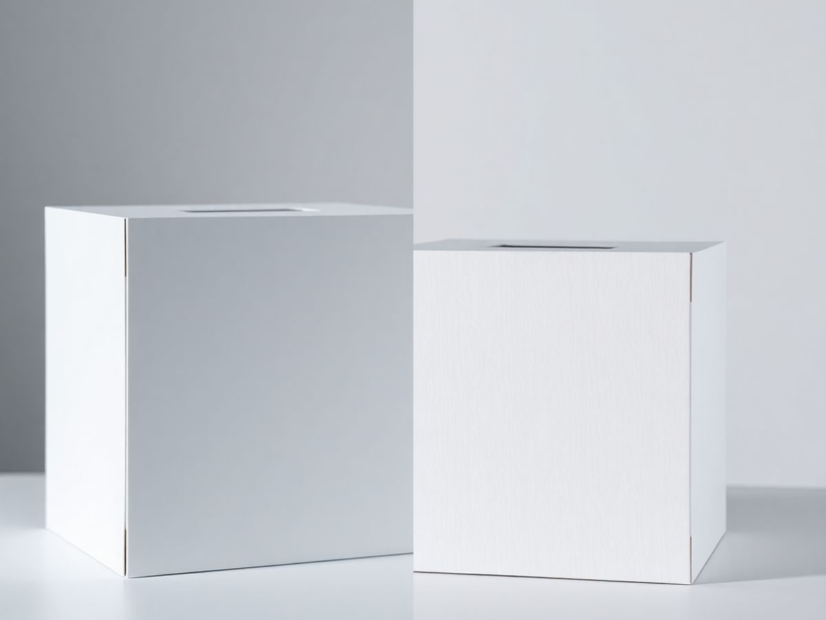 O mână alegând între două urne de vot.